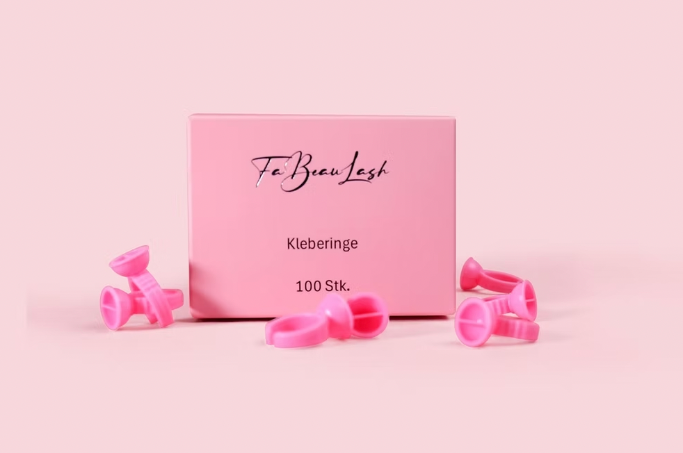 Rosa Kleberringe – 100 Stück | Lash Artist Zubehör