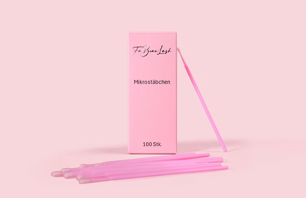 Rosa Mikrostäbchen – 100 Stück | Präzisions-Tools für Lash & Beauty