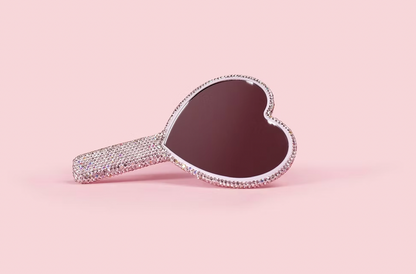 Diamond Lash Mirror – Heart Edition | Kunden-Handspiegel Silber