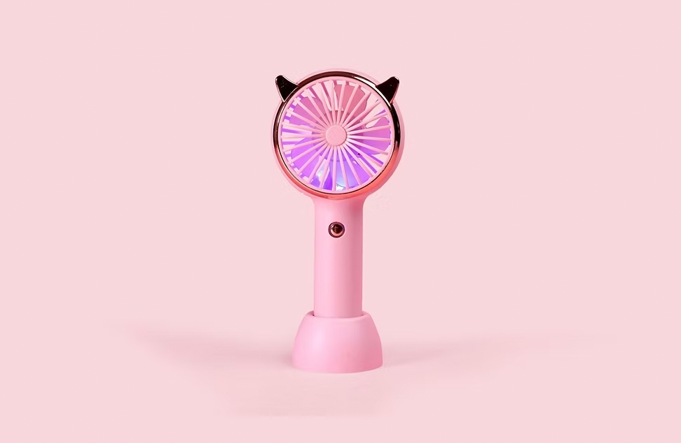 Handventilator mit 3 Stufen & LED-Lichtern – Zum Trocknen von Wimpern